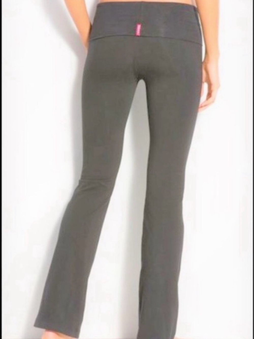 Hard Tail Fold-over Yoga Pants Full Length Gray Sz S
